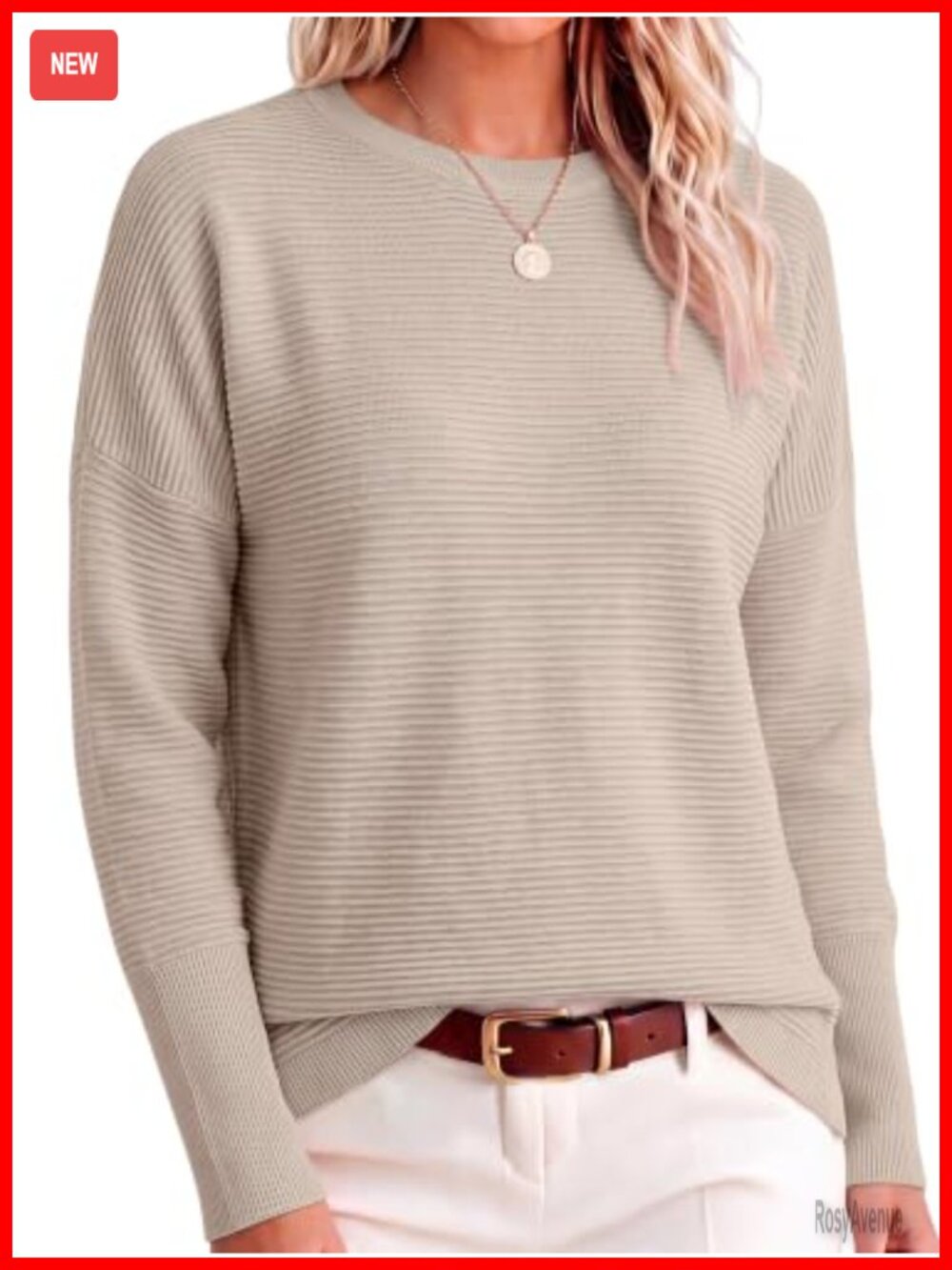 Oversized Batwing Long Sleeve Ribbed Knit Pullover Sweater